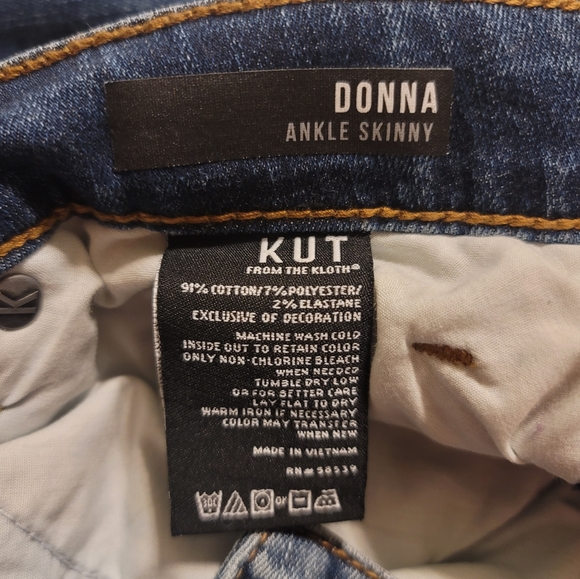 Kut From The Kloth Donna Ankle Skinny Denim Jeans Snakeskin Trim Plus Size 16 W - Picture 7 of 10